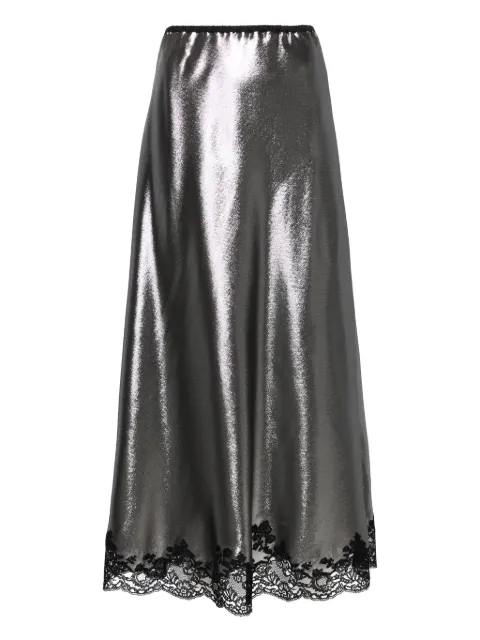 Carine Gilson lace-trim lurex maxi skirt
