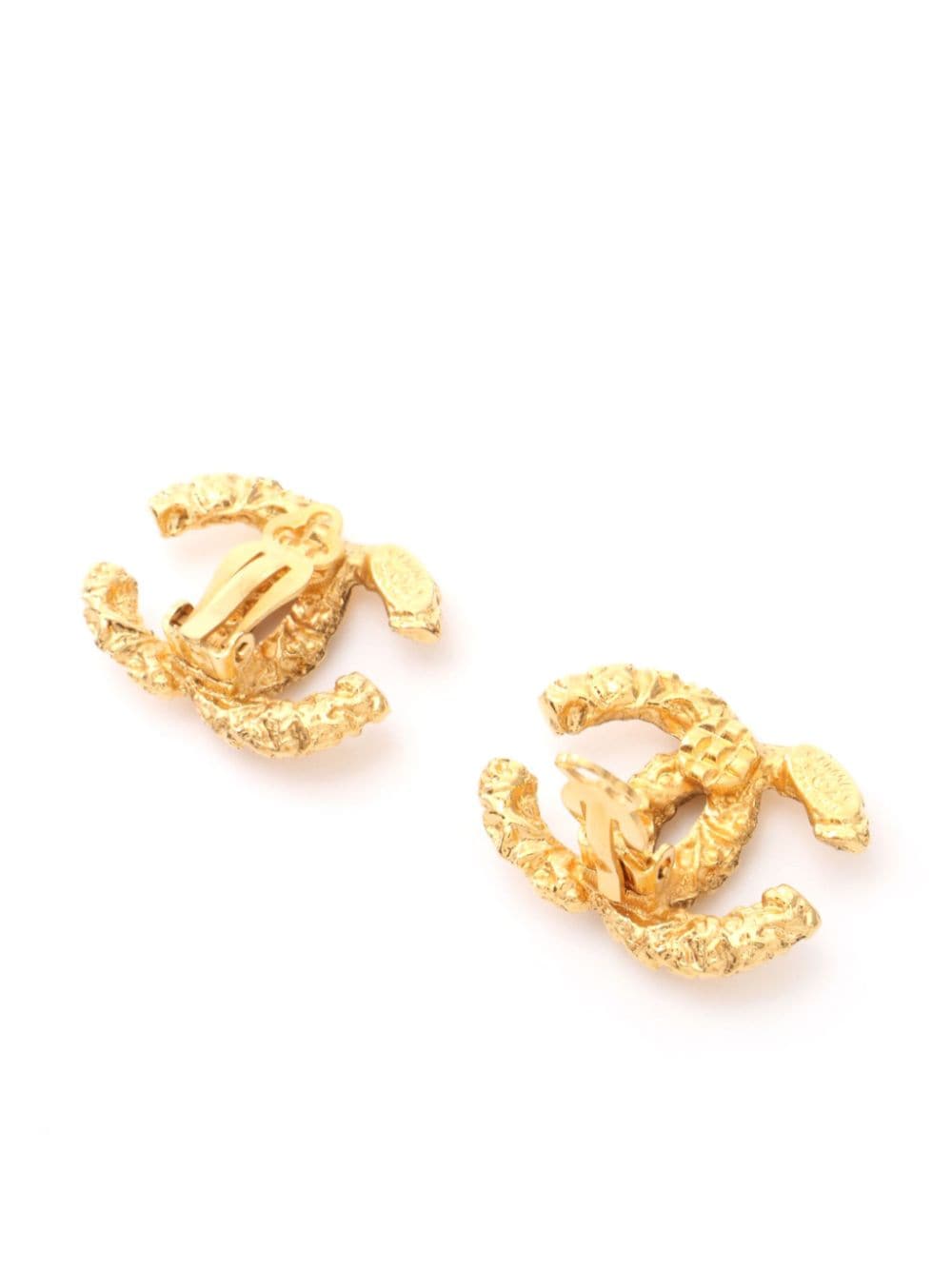 CHANEL Pre-Owned 1986-1988 CC clip-on earrings - Goud
