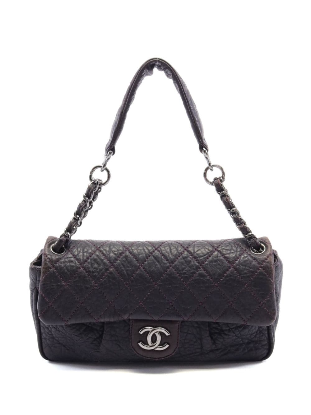 Pre-owned Chanel 2008-2009 Diamond-quilted Shoulder Bag In Purple