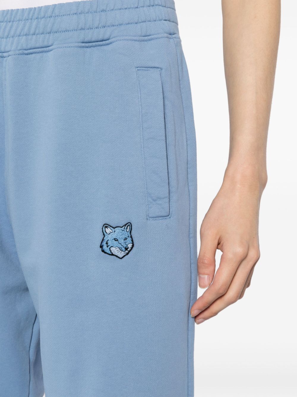 Shop Maison Kitsuné Bold Fox Track Pants In Blue