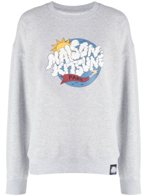 Maison Kitsune logo-print cotton sweatshirt Women