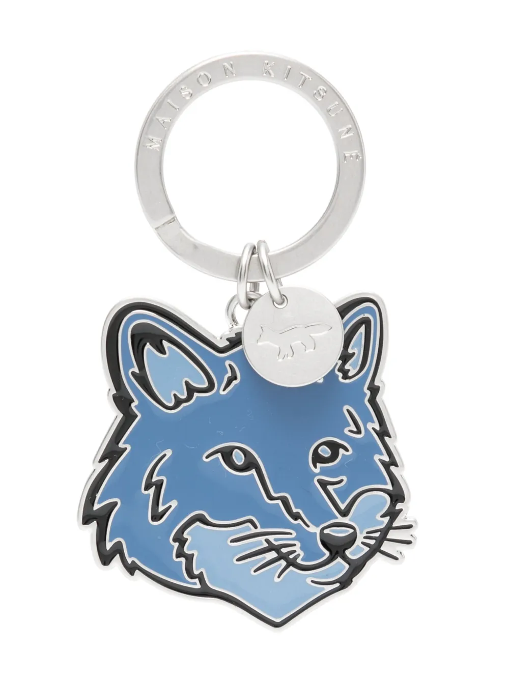 Maison Kitsuné Fox Head Charm Keyring In Blue