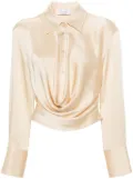 Blumarine Angora draped satin shirt - Neutrals
