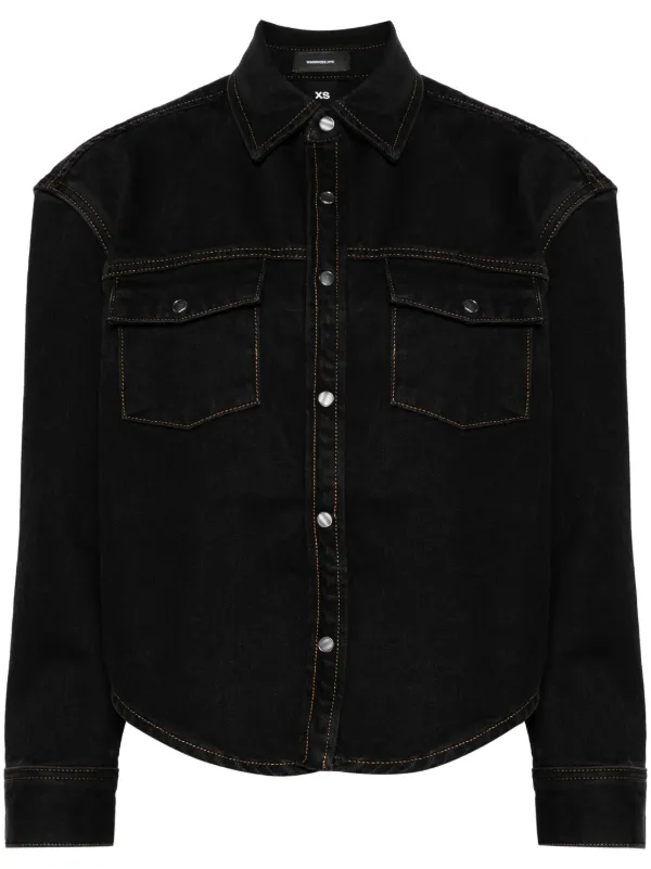 WARDROBE.NYC Curved-hem Denim Jacket in Black