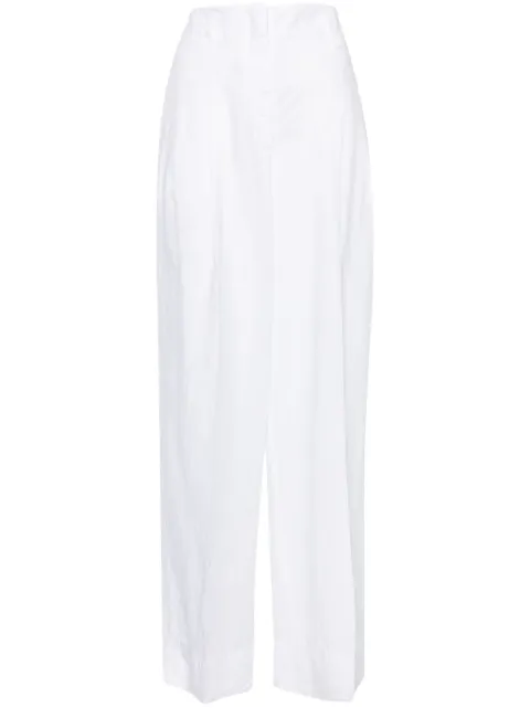 Peserico high-waist wide-leg linen trousers