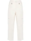 TWINSET logo-plaque twill trousers - Neutrals