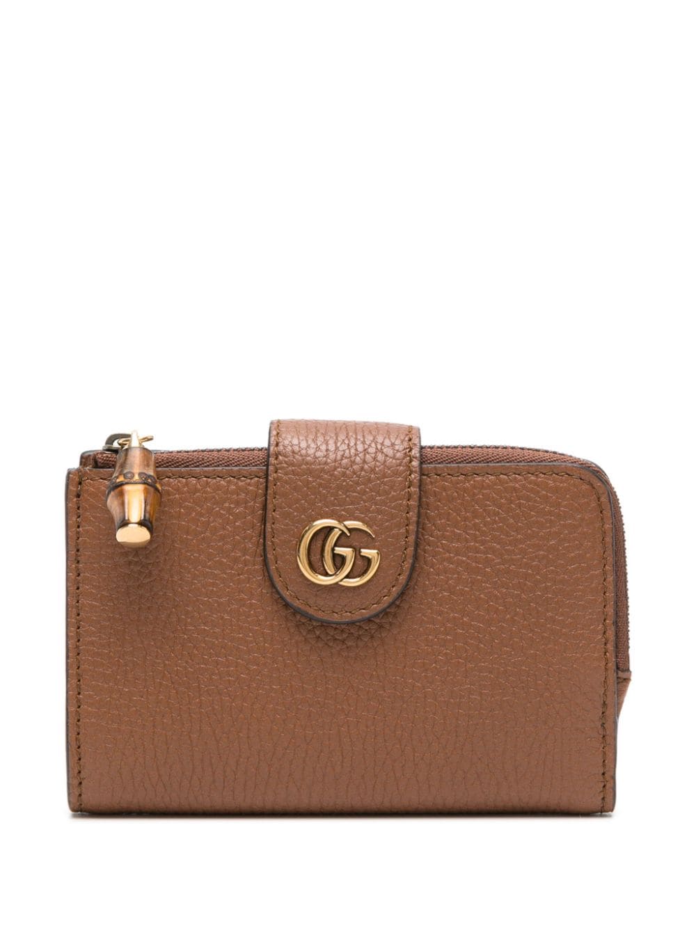 Gucci Medium Double G Leather Wallet In Brown