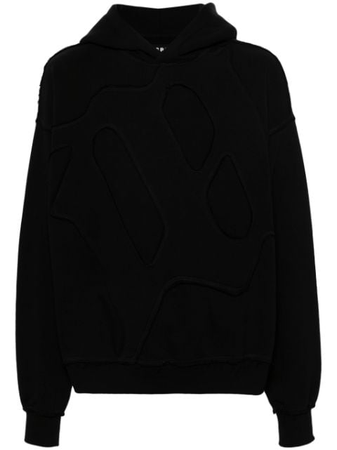 MISBHV frayed-detailing panelled hoodie