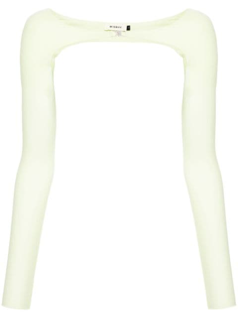 logo-plaque long-sleeve shrug