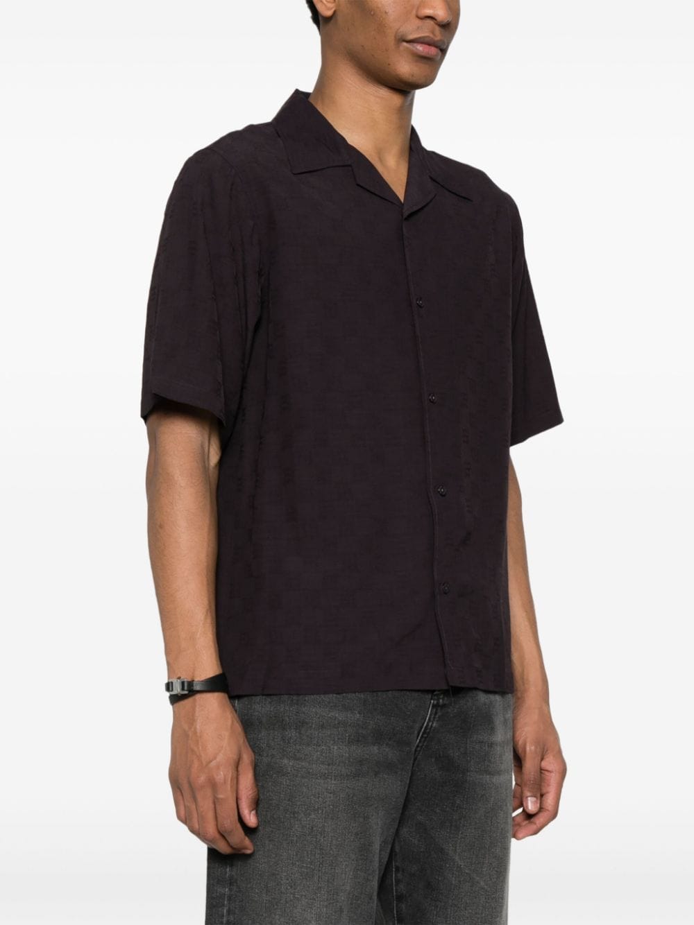 Shop Misbhv Monogram-jacquard Shirt In Violett