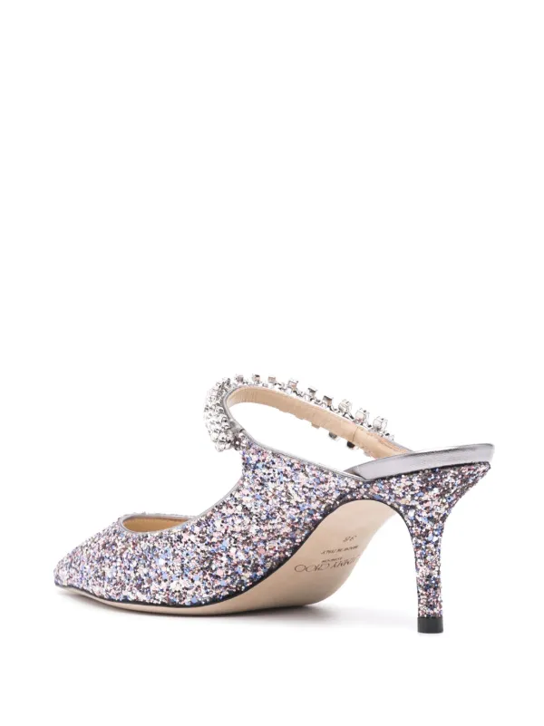 Jimmy Choo Bing 65mm Mules | Silver | FARFETCH