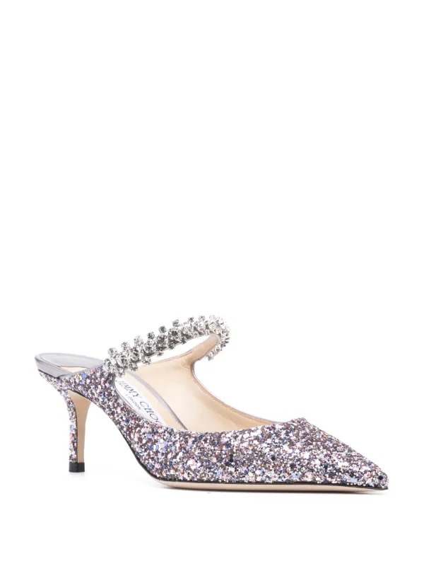 Jimmy Choo Bing 65mm Mules | Silver | FARFETCH
