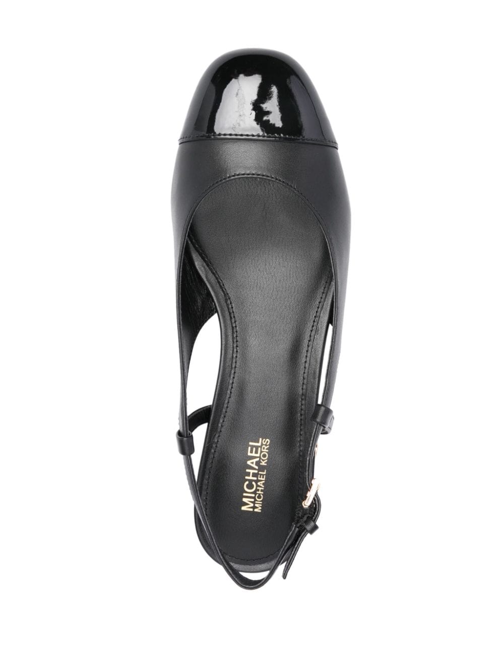 Shop Michael Michael Kors Leather Ballerina Shoes In Black