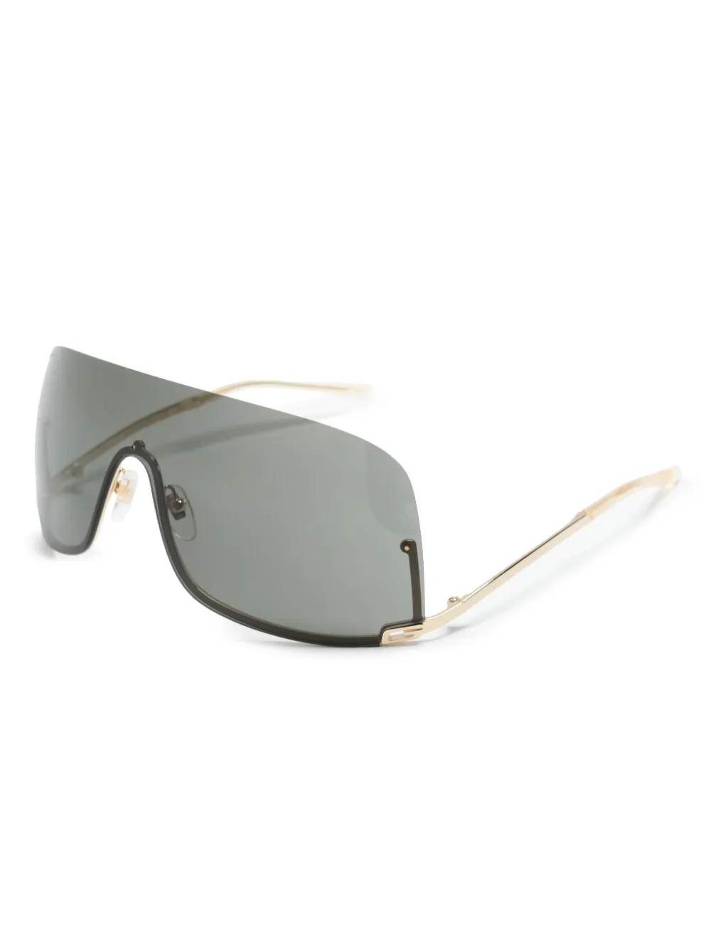Gucci Eyewear Zonnebril met schild montuur en vierkant G patroon - Goud