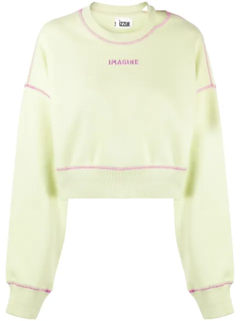 izzue slogan-embroidered sweatshirt