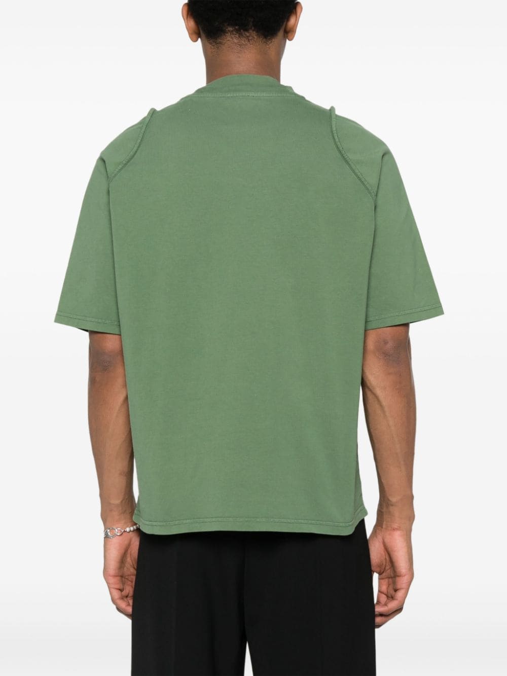 Shop Jacquemus Le T-shirt Camargue Logo-embroidered Top In Green