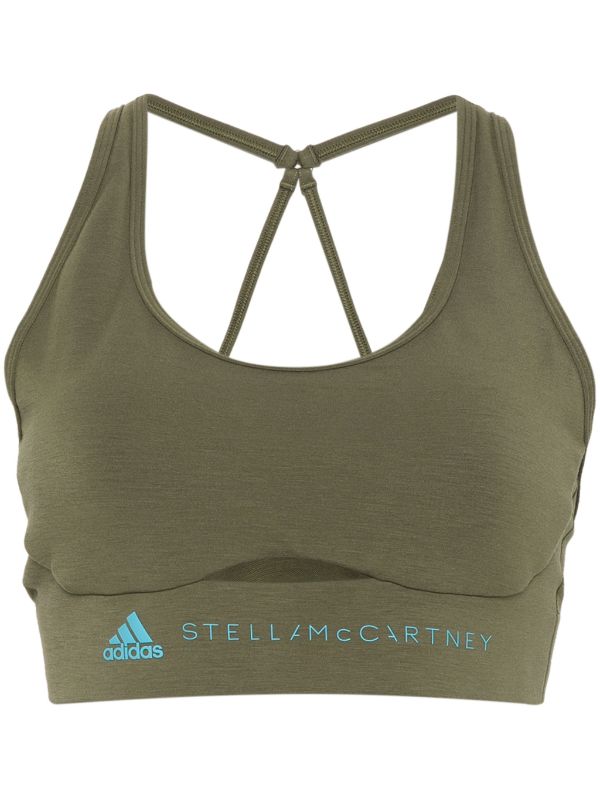 Adidas By Stella McCartney logo-rubberised Sports Bra - Farfetch