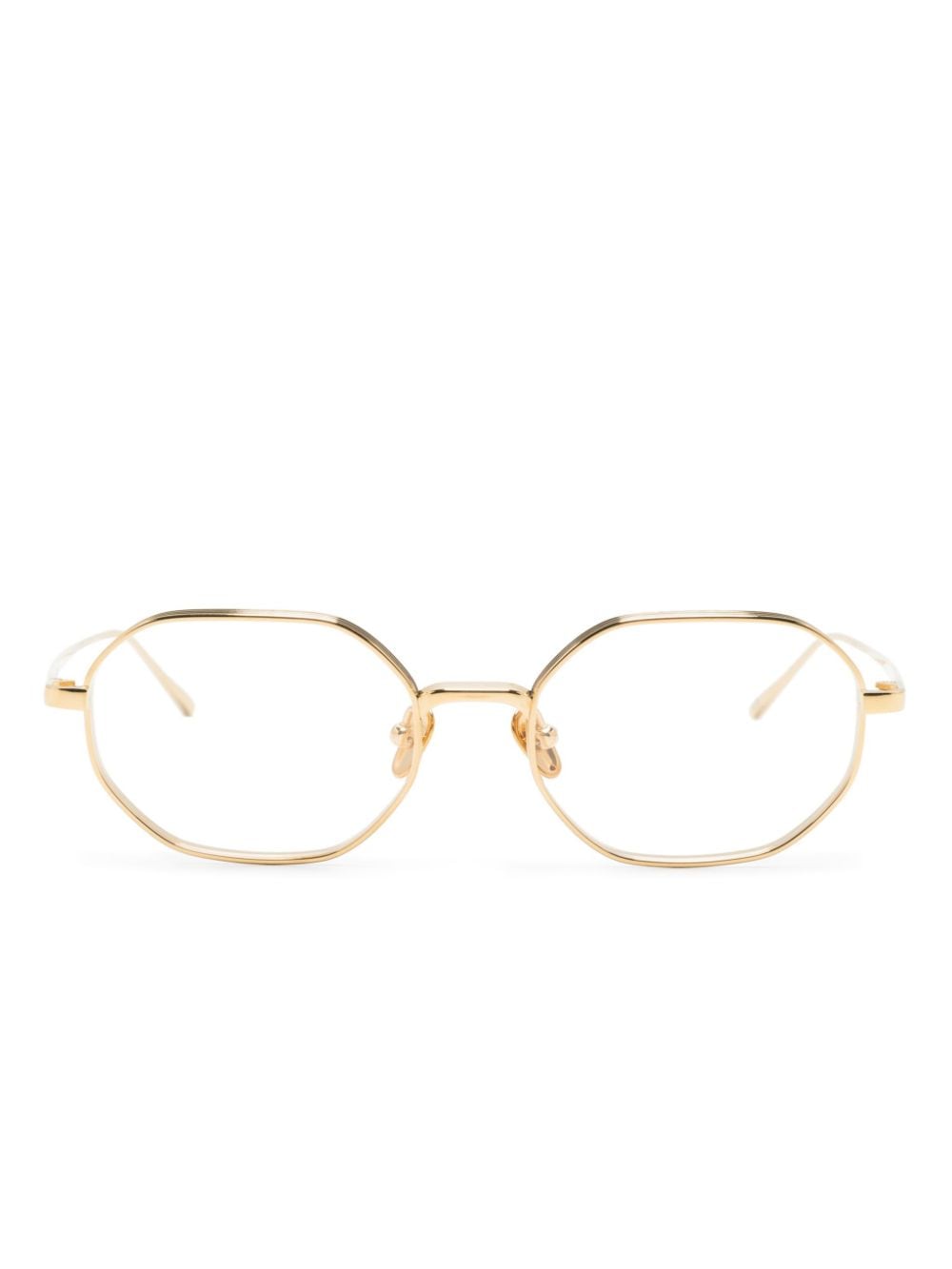 Linda Farrow Stafford Geometric-frame Glasses In Gold