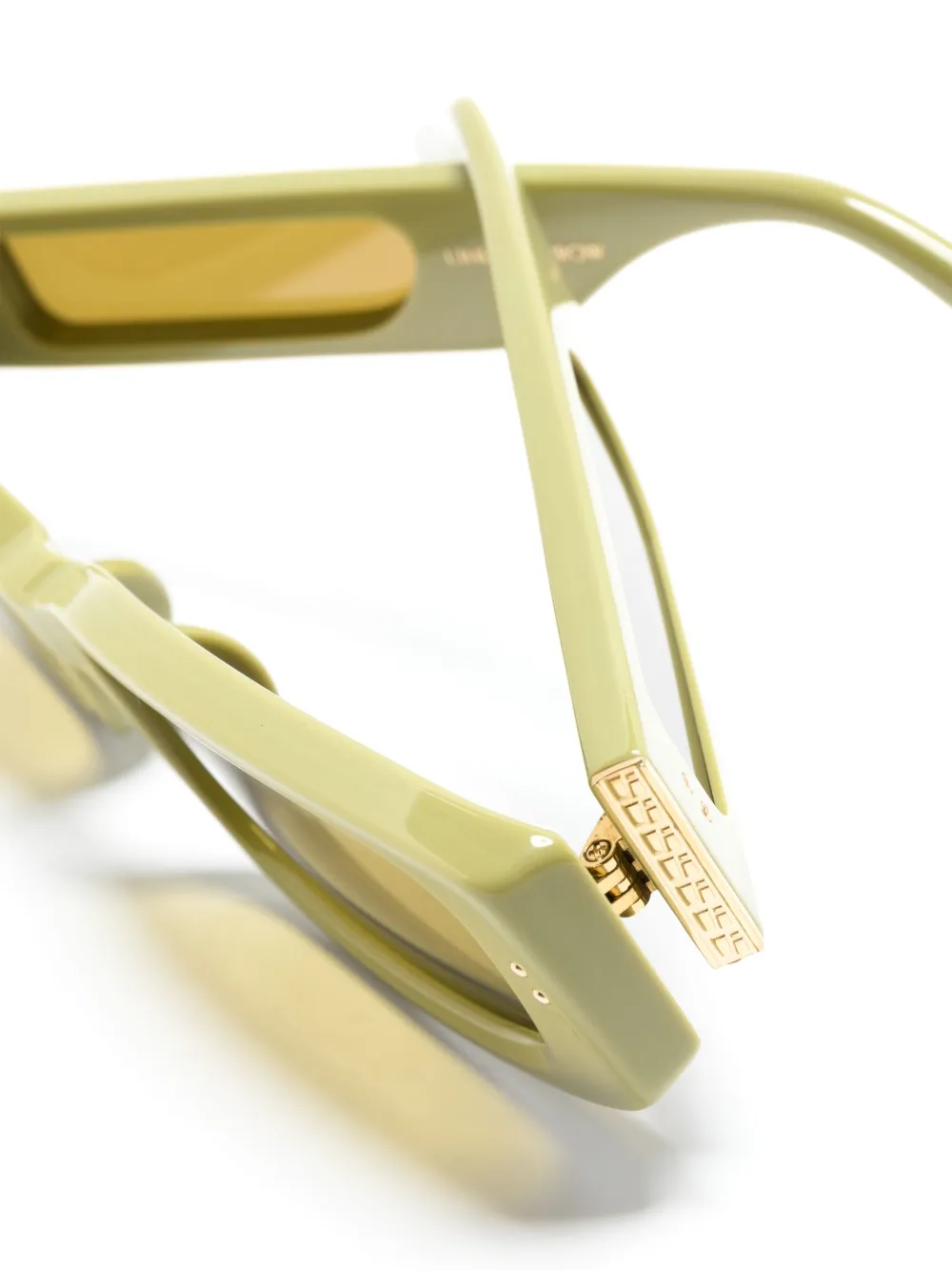 Linda Farrow Talita Rectangular-frame Sunglasses In Green