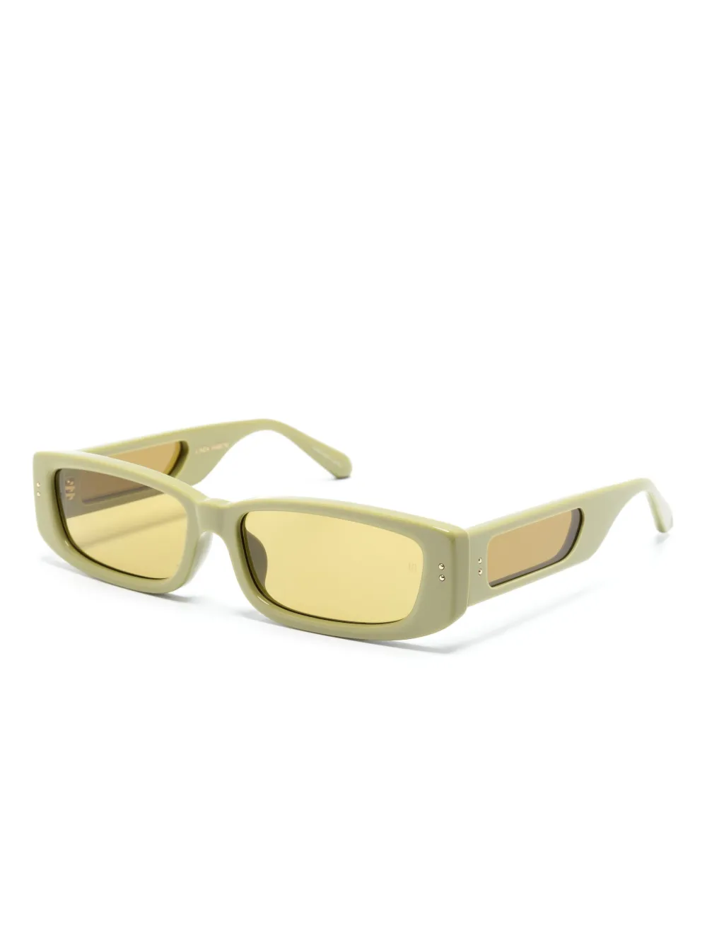 Linda Farrow Talita Rectangular-frame Sunglasses In Green