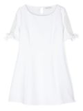 Monnalisa crepe laced dress - White