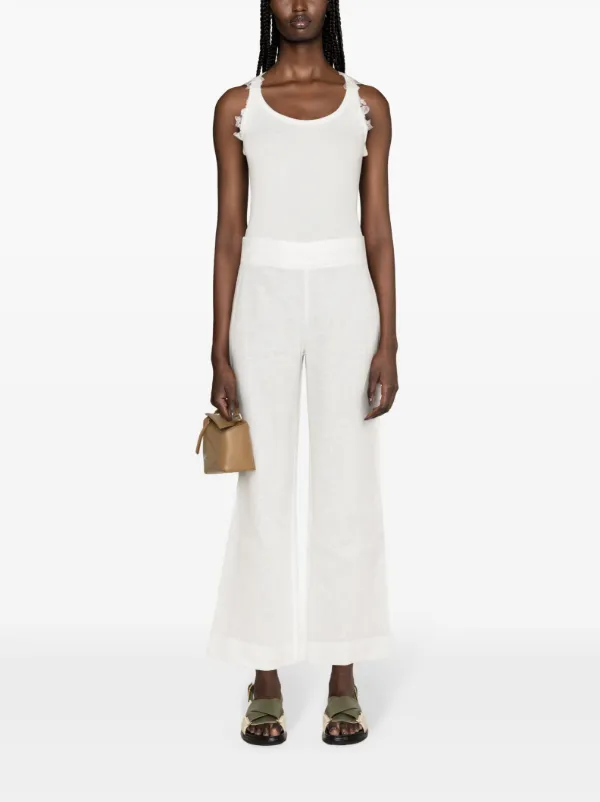 Ermanno Scervino straight-leg Linen Trousers | White | FARFETCH