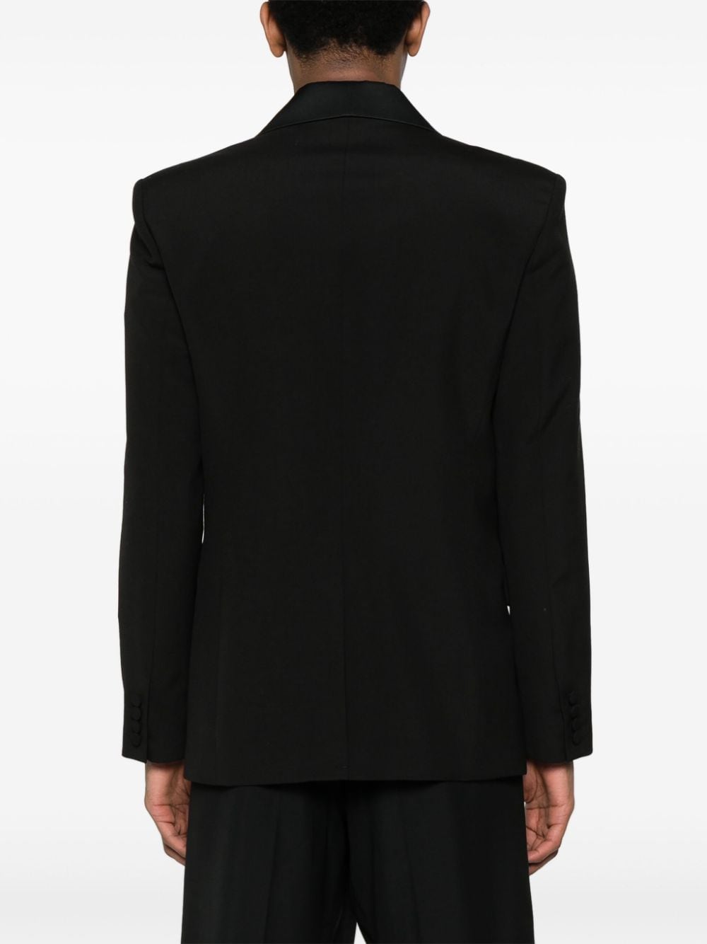 Shop Valentino Scarf-detail Wool Blazer In Black