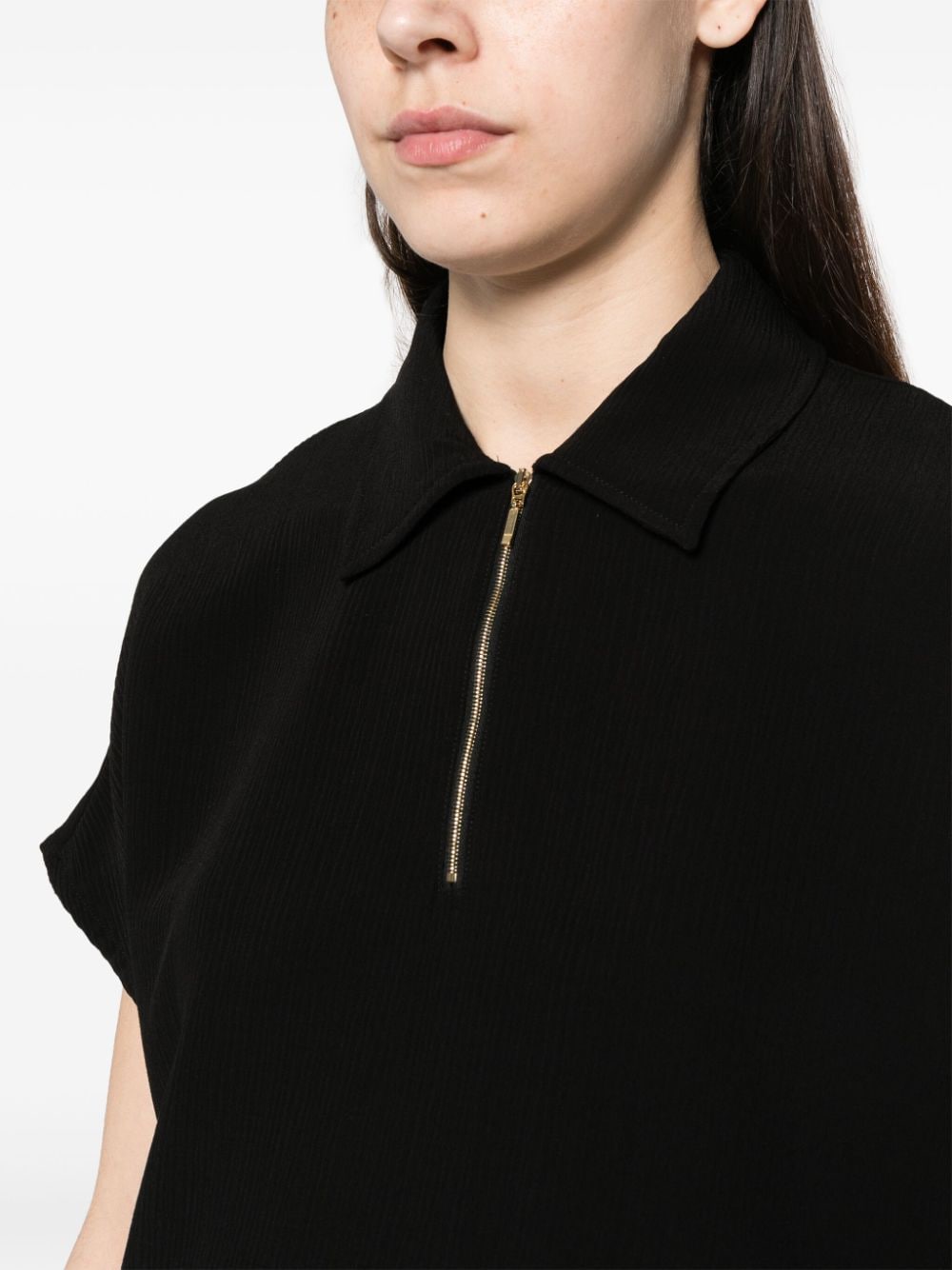 Shop Apc Roxy Textured Polo Shirt In Black