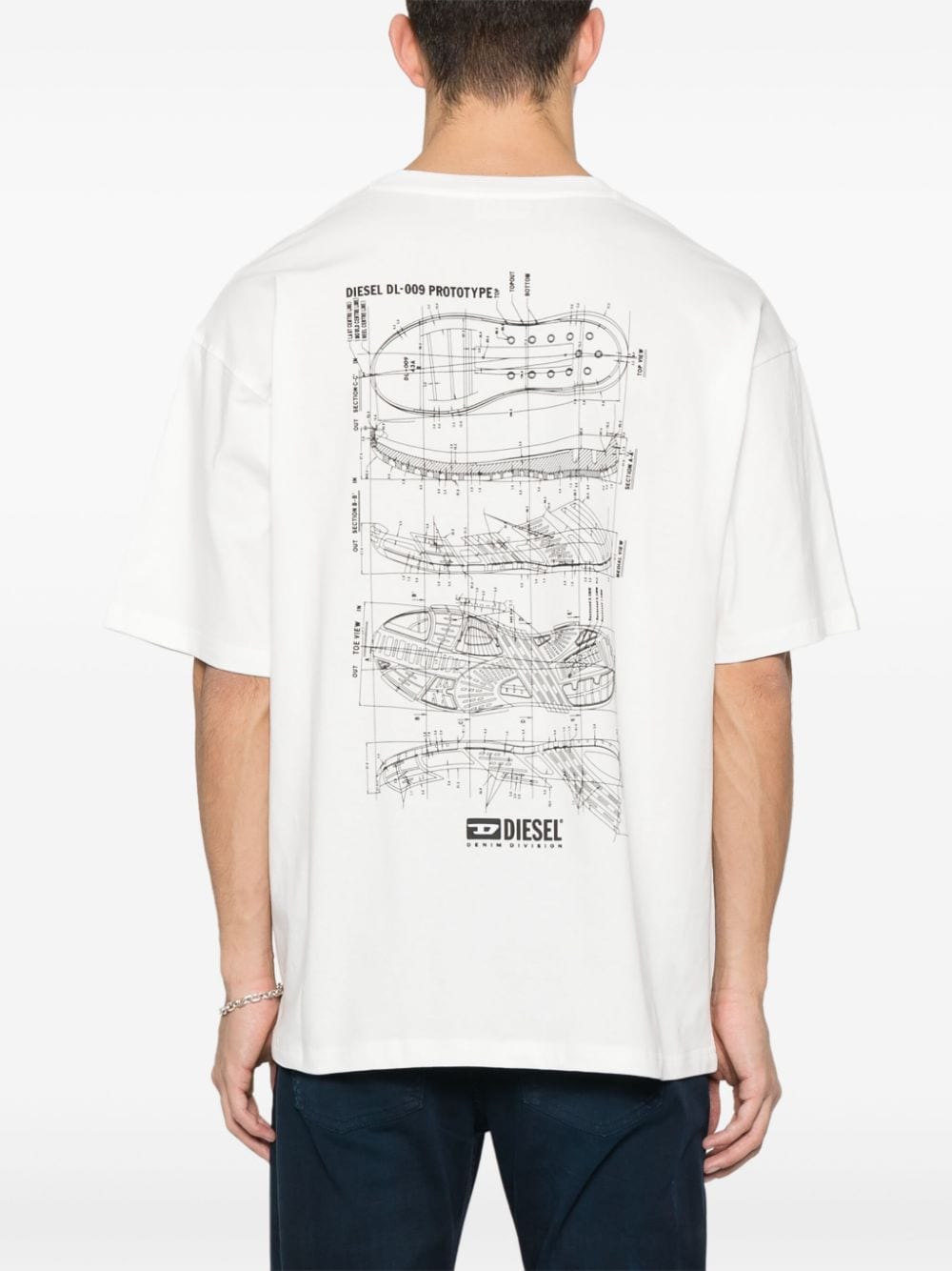 Shop Diesel Graphic-print Cotton T-shirt In White