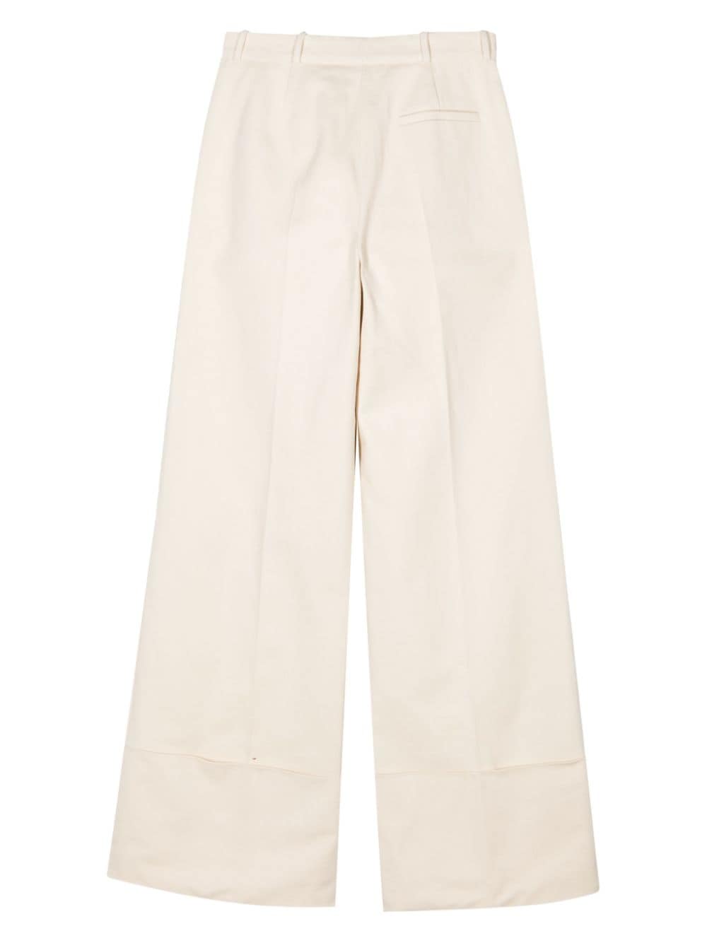 Shop Del Core Wide-leg Cotton Trousers In Nude