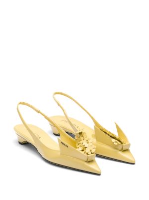 Prada clearance gold pumps