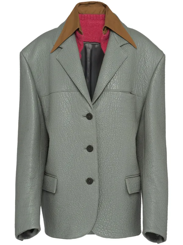 PRADA レザー ジャケット グレー　44 22503659_48169376_600.jpg