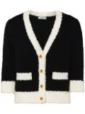 Prada contrast-trim cashmere-silk cardigan - Black