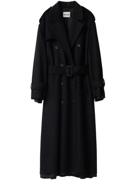 Miu Miu double-breasted velour trench coat
