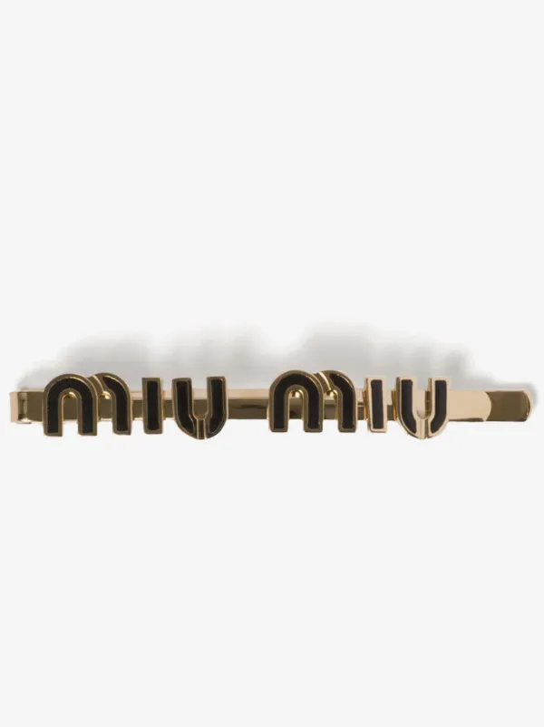 Miu Miu Logo Hair Clip | Black | FARFETCH