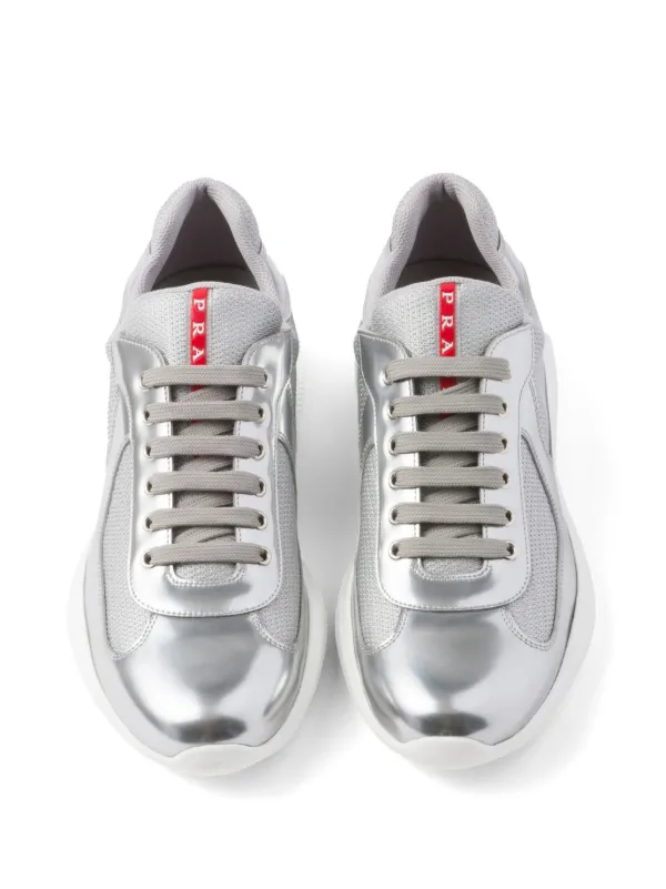 Silver prada outlet sneakers