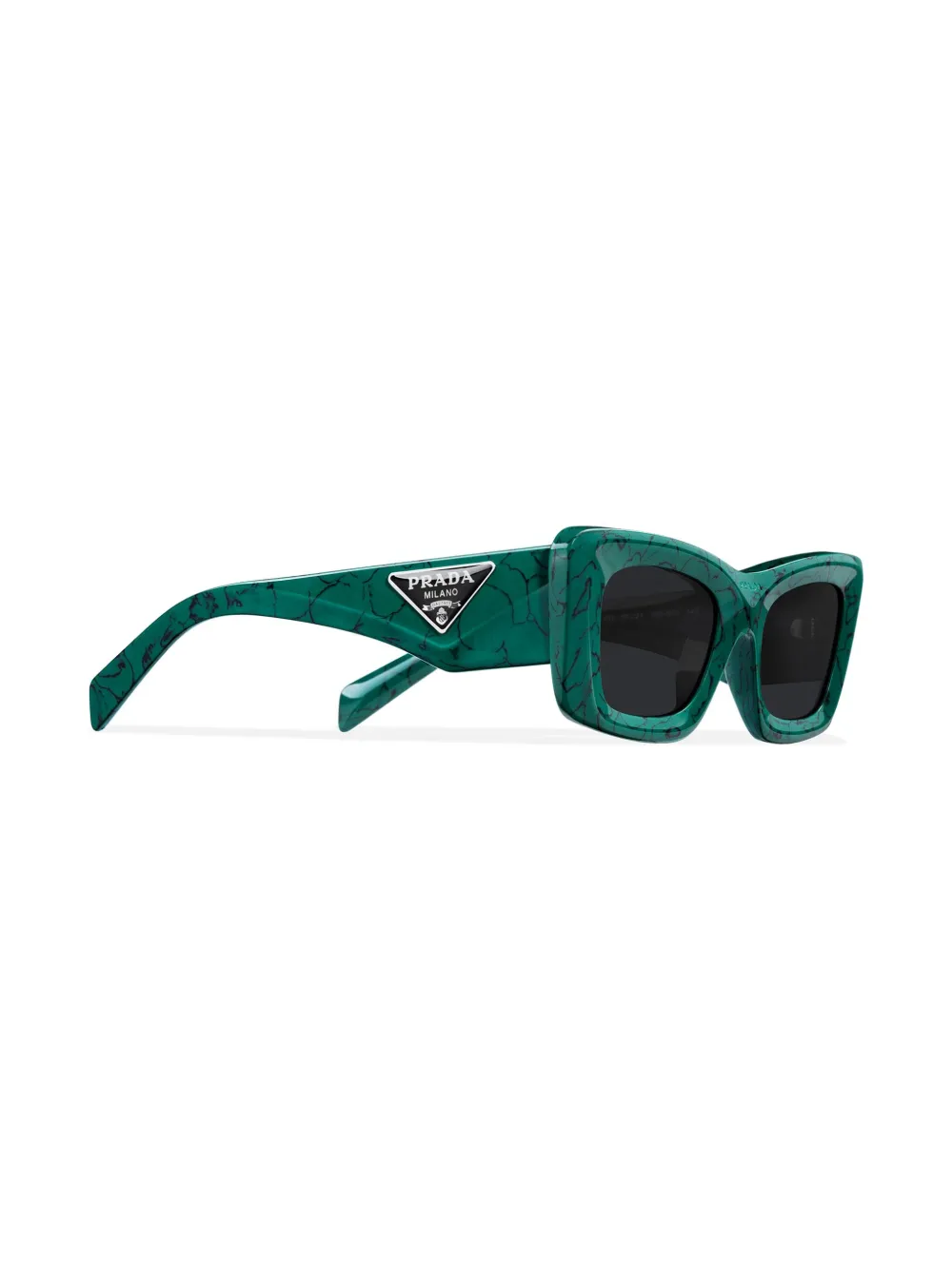Prada Eyewear Zonnebril met rechthoekig montuur - Groen