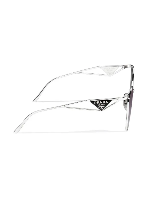 Prada Eyewear triangle-logo cat-eye Sunglasses Silver FARFETCH CA