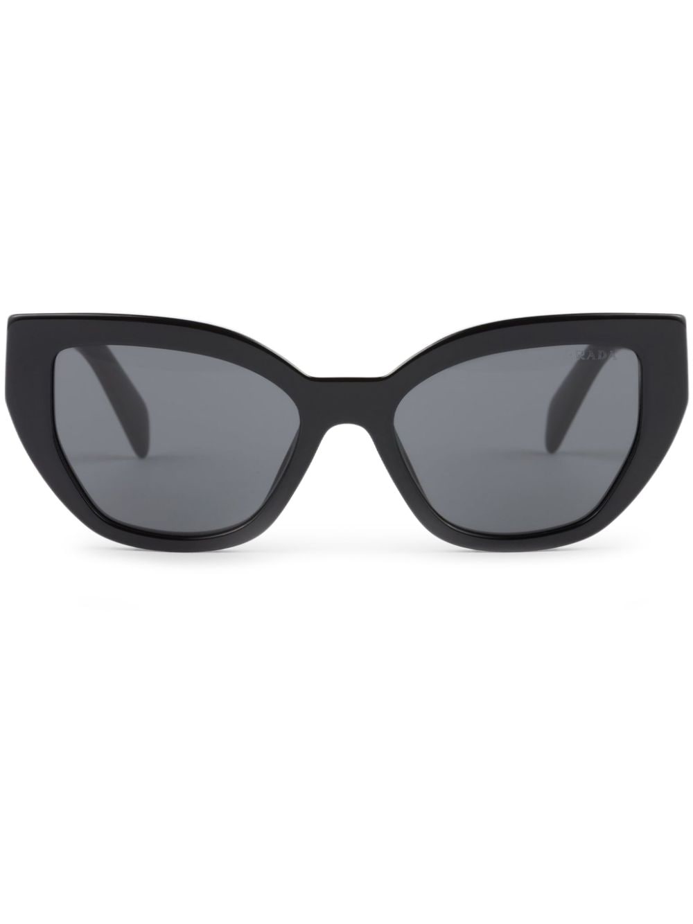 Shop Prada Logo-lettering Cat-eye Sunglasses In Black