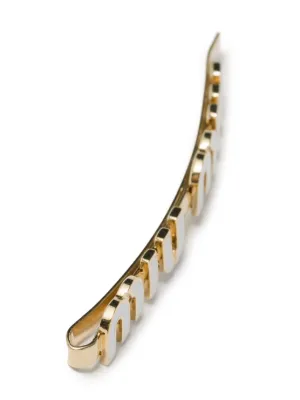 ヘアアクセサリー MiuMiu FW25 Gold l hair clip (5IF2182DTU F0056) Miu Miu Gold Tone Hair Accessories | Editorialist