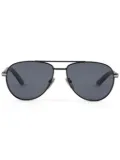 Prada Eyewear logo-plaque pilot-frame sunglasses - Black