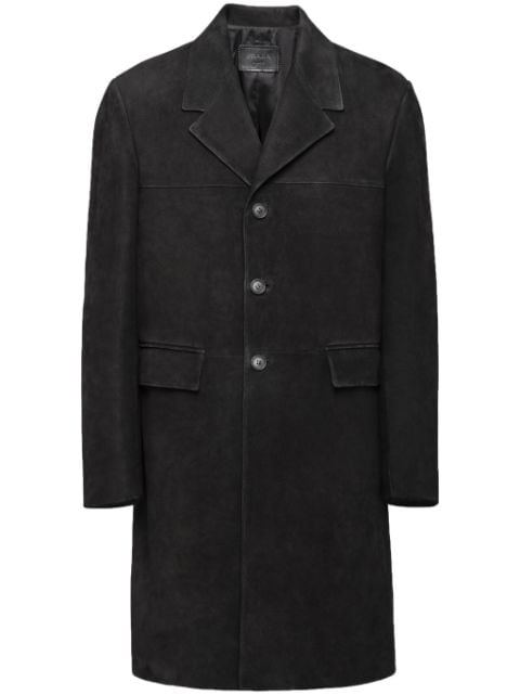 Prada single-breasted suede coat