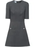 Prada button-embellished virgin wool mini dress - Grey