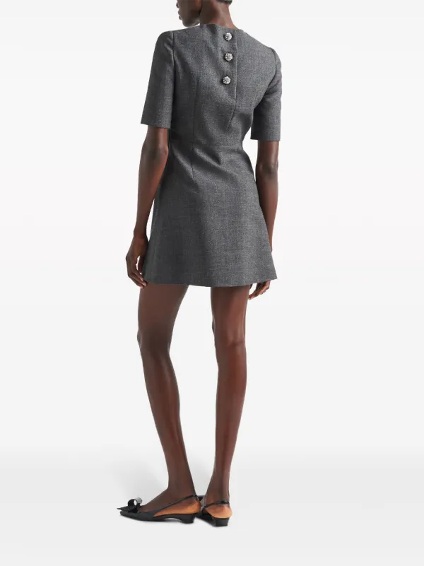 【プラダ・PRADA】Wool pinstriped mini-dress Prada | Pinstripe Silk Back Wool Mini Dress | Realry