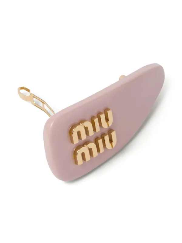 Miu Miu patent-leather Hair Clip | Pink | FARFETCH CA