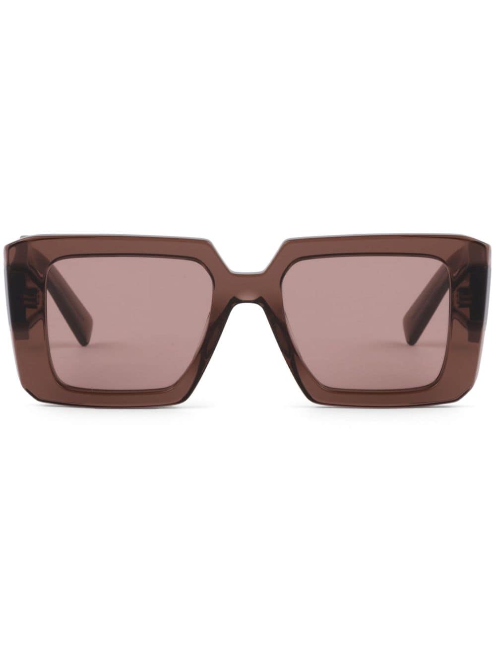 Prada Square Frame Sunglasses Sunglasses In 17o60b Brown Transparent