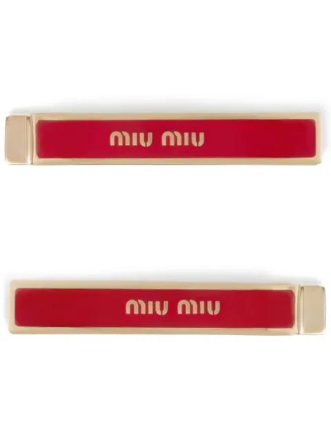 Miu Miu logo-engraved hairclip (pack of two)