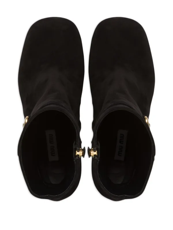 ブーツその他 Miu Miu Suede ankle boots Miu Miu 95mm Suede Ankle Boots | Brown | FARFETCH