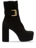 Miu Miu 110mm platform suede boots - Black