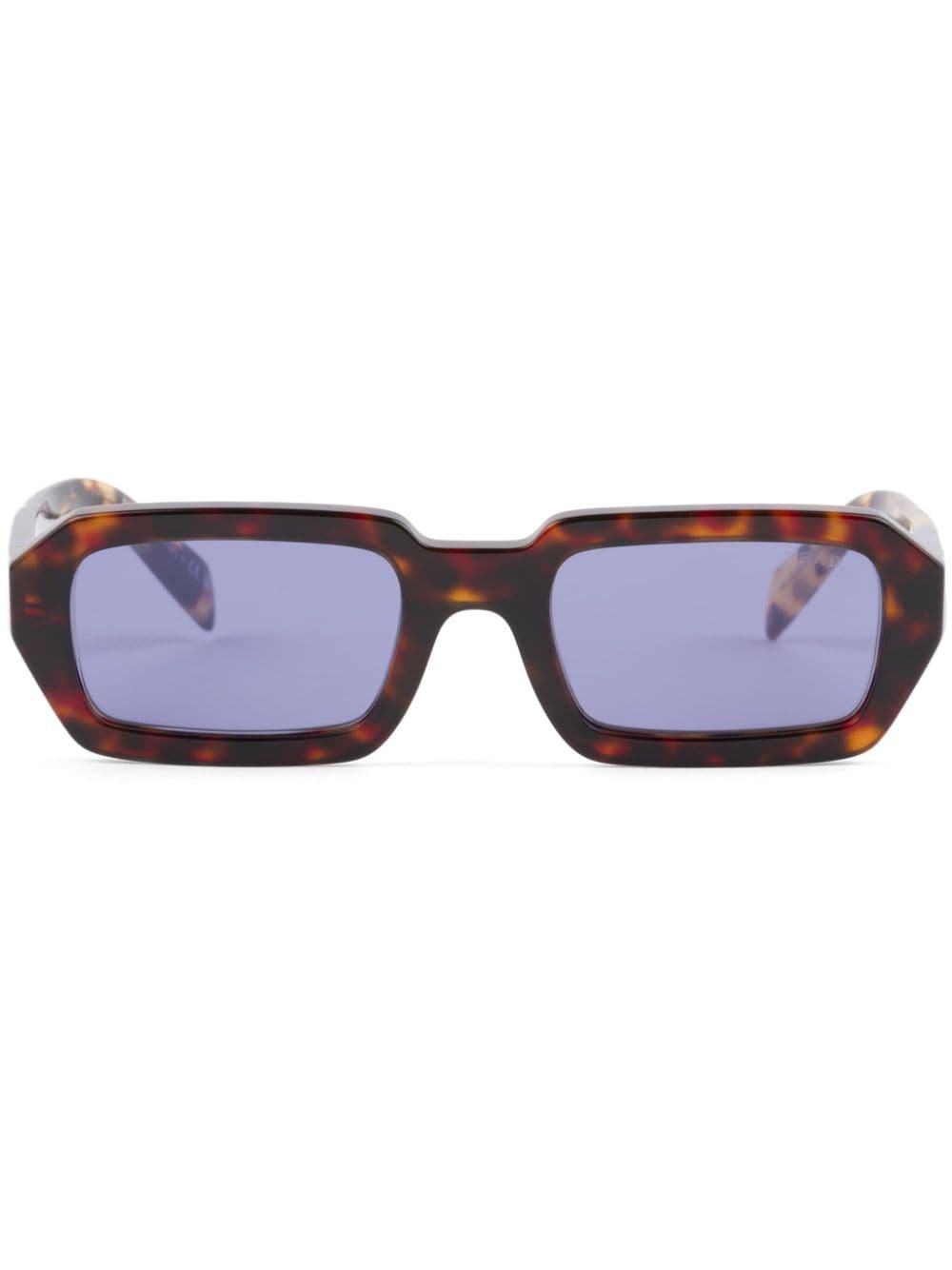 Prada Rectangle-frame Tortoiseshell-effect Sunglasses In Brown